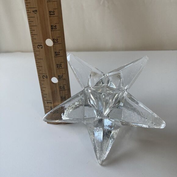 Vintage Star Shaped Glass Taper Tea Light Candle Holders 3 piece Set Celestial - Picture 7 of 16